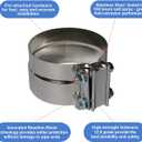 5 inch Exhaust Clamp Stainless Steel for 5" Inner Diameter to 5" Outer Diameter Exhaust Pipe Turbo Downpipe Muffler and Exhaust System Repair - 1 Piece