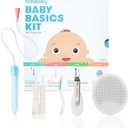 Frida Baby Basics Kit, Baby Essentials Kit Includes Nasal Aspirator Snotsucker, NailFrida Nail Files, Windi Gas Relief, DermaFrida Bath Brush + Silicone Carry Case (1 Count (Pack of 1))