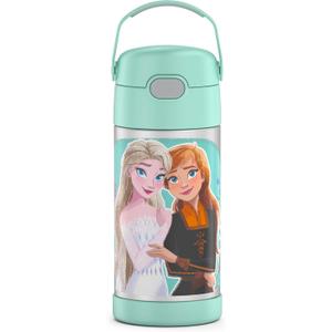 THERMOS FUNTAINER Water Bottle with Straw - 12 Ounce - Kids Stainless Steel Vacuum Insulated Water Bottle with Lid, Frozen 2