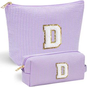 YOOLIFE Travel Makeup Bag Organizer - Small, Initial, Teen Girl Gift for Travel or Birthday (Purple) YOOLIFE Travel Makeup Bag Organizer - Small, Initial, Teen Girl Gift for Travel or Birthday (Purple)