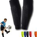 Soccer Shin Guards Shin Pads for Kids Youth Adult, Shin Guards Calf Compression Sleeve with Honeycomb Pads, Lightweight Calf Protective Gear for Football Soccer (Small, Black)