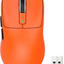 ATTACK SHARK X3 Lightweight Wireless Gaming Mouse with Tri-Mode 2.4G/USB-C Wired/Bluetooth,Up to 26K DPI, PAW3395 Optical Sensor,Kailh GM8.0 Switch,5 programmable Buttons for PC/Win/Mac(Orange)