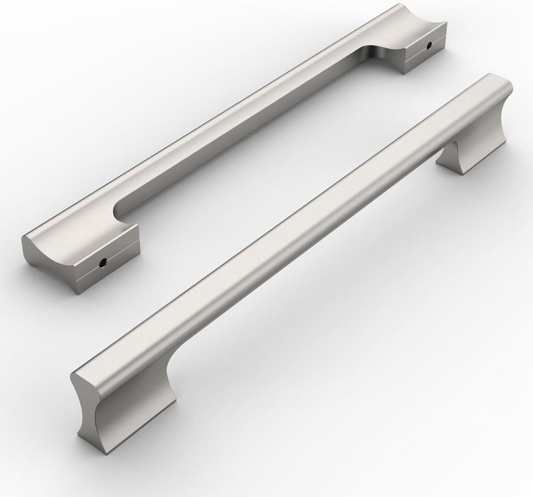 Amerdeco 10 Pack Brushed Satin Nickel Cabinet Pulls, 7.5 Inch(192MM) Hole Centers, Kitchen Cabinet Handles, Drawer Pulls, ZH0056...