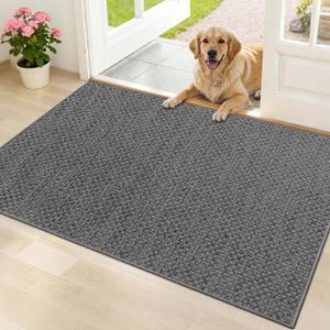 HearthCraft Ultra Thin Door Mat Indoor Entrance,36x56 Entryway Mat,Gray