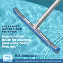 440 Combo Nylon and Stainless Steel Pool Brush - 18-Inch Heavy Duty Pool Brush Head for Cleaning Inground Pool Tiles, Walls, Floor and Steps - Scrub Brush Replacement Head, Strong Bristles - No Pole