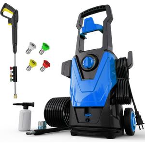 FIOCCO Electric Pressure Washer, 5000PSI 3.0GPM Power Washer Electric Powered with 20FT Hose, Foam Cannon, High Pressure Cleaner Machine for Cars, Patios, Driveways, Fences, Navy