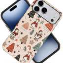 DJSOK Compatible with iPhone 17 Pro Max,Frosted PC Anti-Scratch Shockproof Case - Goose Christmas Hat