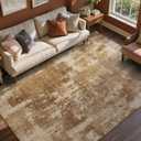 8x10 Ft Large Area Rugs for Living Room, Soft Non-Slip Washable Rugs Modern Abstract Pattern Carpet for Bedroom Indoor Floor Nursery Home Decor (Brown)