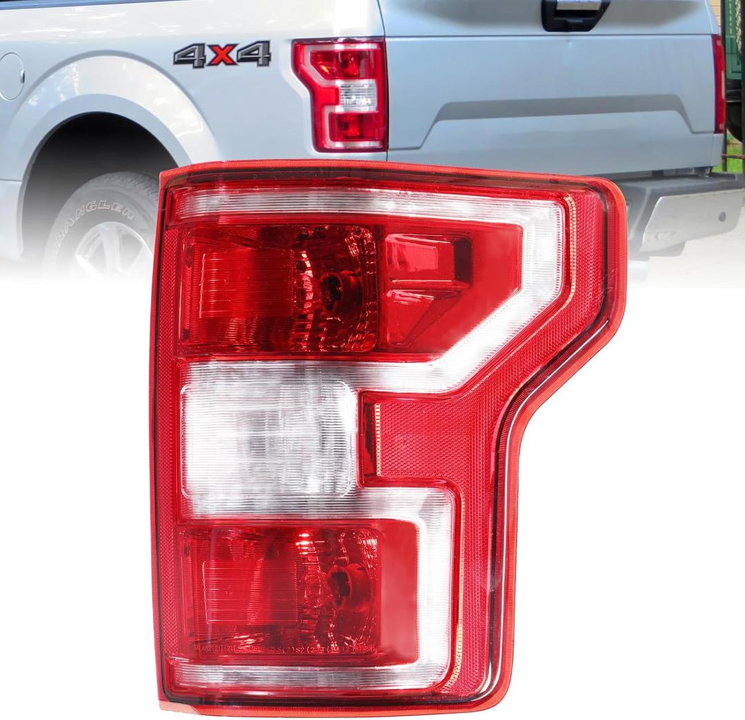Boine F150 Tail Light Compatible With 2018 2019 2020 Ford F150 F-150 Right Passenger Side Rear Light Brake Lamp - Bulb and Harness Included Replace JL3Z13404H