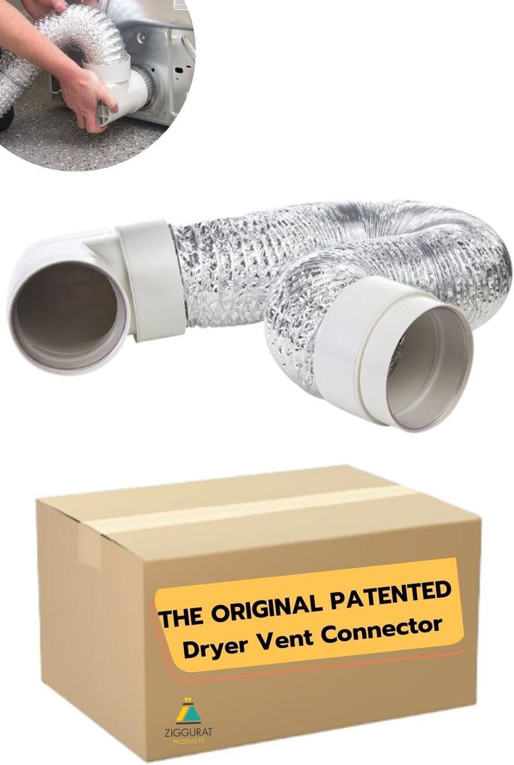 STV-M Space-Saving Dryer Vent  Airtight Seal, Durable Build, Complete Duct Connection Kit  Designed for Tight Spaces by Ziggurat