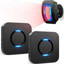 Wireless Motion Sensor LED Light - Motion Detector Alarm Chimes Door Sensor with 500 FT Range Security Alert Monitor System for Home, Business, Store, Office, School