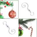 30PCS Christmas Ornament Hooks Hanger, Beaded Hooks for Christmas Decorative Hanging Tree Wall Party Home Accessories (Silver)