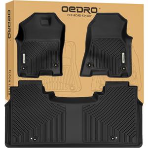 OEDRO Floor Mats for 2019-2024 Dodge Ram 1500 Crew Cab New Body (NOT for Classic Models) with Original Storage, All-Weather TPE Custom Fit Floor Liner for Dodge Ram 1500, Full Set Car Mats (black)