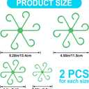 8PCS Plant Stem Supports for Indoor Plants, 4 Sizes Climbing Houseplant Stem Holders, Green Plastic Reusable Flower Trellis Stem Stabilizer, Plant Accessories for Flower Indoor Outdoor Garden