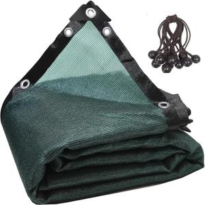90% Green Shade Cloth 10ft x 10ft Heavy Duty Outdoor Mesh Tarp with Grommets, Sun Shade Canopy for Patio, Garden, Greenhouse, Chicken Coops, Plants Vegetables, Swimming Pool