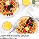 Chefman Rotating Belgian Waffle Maker, 180 Flip Iron w/ Non-Stick Plates, Adjustable Timer, Locking Lid, & Drip Plate, Space Saving Storage, Mess-Free Breakfast, Stainless Steel/Black