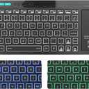 (Dual Mode) Rii RT518S Wireless and Bluetooth 2-LED Color Backlit Multimedia Keyboard with Multi-Touch Big Size Trackpad,Rechargable Keyboard for Android TV Box,PC,Tablets,Smart TV, HTPC, IPTV,Windows