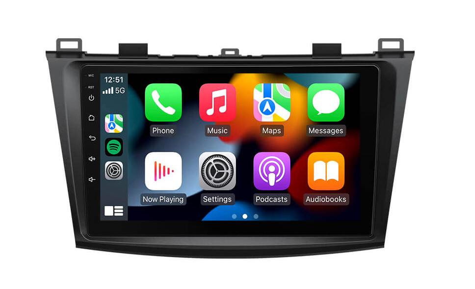 10-13 Mazda 3 Android 13 Wireless Apple CarPlay & Android Auto Car Radio with 6GB RAM 64GB ROM & 9 Inch QLED Touch Screen