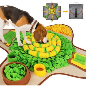 HOPET Snuffle Mat for Dogs Large Breed, 28.3''x28.3'' Interactive Puzzle Dog Food Mat, Easy to Clean, Durable, Mental Stimulation & Slow Feeding Game for All Breeds