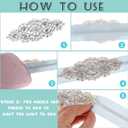 8 Pieces Crystal Rhinestone Appliques Silver Rhinestone Iron On Patch Hot Fix Applique for Bridal Wedding Dress Clothes Sash Crystal Belt DIY Sewing Appliques for Shoes