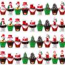 Shihanee Christmas tealight Candles Novelty Handmade Christmas Tree Candle Delicate Stylish Plant Candle Mini Candles for Party Favors Decorations Gifts(36)