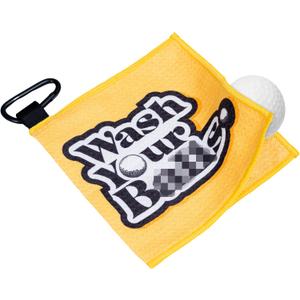 6 x Funny Gifts for Men, Gag Golf Towel- Funny Golf Towel with 4 Unique Golfing Stickers - Unique Golf Gifts for Men for Cool Golf Stocking Stuffer for Christmas, Birthday