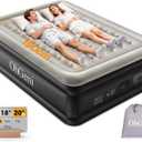 OhGeni 20" Raised Cal King Air Mattress with Built in Pump, Keep Feet from Dangling, Extra Length Blow up Mattress, Back-Friendly Airbed for Guests, Luxury Comfort for People(190CM Height), 700lbs