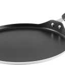 Restaurantware-Met Lux 12 Inch Round Griddle With Stay-Cool Handle, 1 No-Stick Flat Top Grill - Compatible With Gas And Electric, Durable, Aluminum Griddle Pan, Even-Heating, For Cooking Eggs