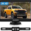 Backup Camera for Truck 7 Inch HD 2K Front Rear View Monitor kit Auto Color Image Night Vision, IP69 Waterproof DIY Grid Lines for Car/RV/Tractor/Semi-Trailers/Pickup H7