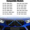 Compatible with BMW Grill Inserts Trims G01 G02 G05 G06 G07 F15 F16 F25 F26 E70 For X3 X4 X5 X6 X7 Series Compatible with BMW V Brace Wrap Covers Blue Grill Stripes Wrap Accessories