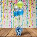 Aluminum Foil Balloon Weights for Parties (12 pcs) - 0.31lb (140g) Each - Premium Balloon Anchors for Birthday, Wedding, Dinner, Indoor & Outdoor DecorationsLight Blue 12pcs