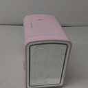 COYCYQI Mini Fridge for Skin Care, 4 Liter Portable Small Fridge with Dimmable LED Mirror, Hot or Cold Personal Beauty Refrigerator for Bedroom, Office, Car, Makeup(Pink)