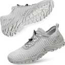 SOBASO Water Shoes Women Men Quick Drying Swim Beach Aqua Shoes for Water Sport Diving Hiking Sailing Travel (13.5 Women/12 Men, Light Silver)