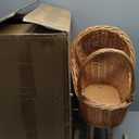 Wicker Carriage,Woven Rattan Stroller Shaped Flower Basket,Natural Willow BranchesUsed for Welcoming Infants, Wedding Parties, Home Decor, Floral Decoration