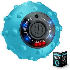 Vulken Acusphere 4 Speed High Intensity Vibrating Massage Ball for Muscle and Fitness, Performance Improvement and Trigger Point Release (Blue)
