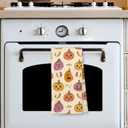 Giosve Halloween Pumpkin Kitchen Towels, Farmhouse Fall Spooky Pumpkin Botanical Decorative Hand Towels for Bathroom, Halloween Dish Tea Towel for Kitchen Decor, 16x24 Inch