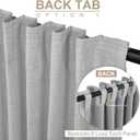 100% Blackout Shield Linen Blackout Curtains for Bedroom 84 Inches Long, Back Tab/Rod Pocket Living Room Drapes, Thermal Insulated Blackout Curtains 2 Panels Set, 50" W x 84" L, Grey