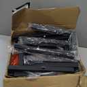 Amazon Basics Solid Wood Saddle-Seat Counter Height Bar Stools for Kitchen Island and Home Bar with Footrest, 29-Inch Height, Black, Set of 2