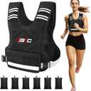 TB3C Adjustable Weighted Vest for Women - 04-10lb/11-20lb/20-32lb Vest with 6 Ironsand Weights for Strength Training,Body Weight Vest Exercise Set for Running, Walking and Home Workouts