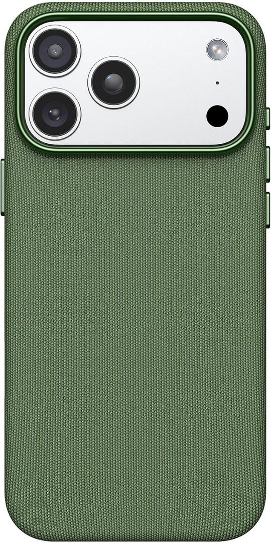 for iPhone 17 Pro Max TechWoven Case with MagSafe 2025,17 Pro Max Phone Case Shockproof Anti-Slip TechWoven Premium Woven Fabric Cover for 17 ProMax 6.9", Green