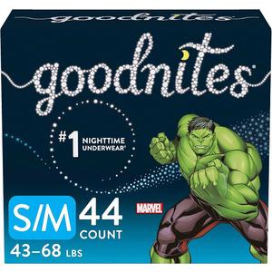 GoodNites Bedwetting Underwear for Boys, S/m, 44 Ct, Size 4-Boy, 41 Count (4344898287)