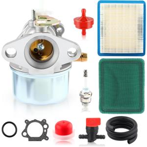 MOTOALL 11A-426A711 Carburetor Kits Fit for Troy-Bilt 11A-436A711 12AV566M066 11A-426A066 11A-426C211 11A-426C266 12AE449A266 12AJ866E266 Lawn Mower with Gaskets Spark Plug Fuel Hose