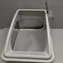 Stainless Steel Litter Box, Extra Large Litter Boxes for Big Cats, XL Metal Cat Litter Box with Lid, Anti-Urine Leakage, Non-Sticky, Include Cat Mat and Litter Scoop (Silver Gray)