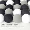 4-Piece Modern Minimalist Wall Art Set, 3D Black White Gray Sphere & Geometric metal Framed, Abstract Textured Wall Decor for Living Room, Bedroom, Office, 3D sphere, 24x24"+(16x16")x2ps+20x20"