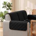 Foxdecor Couch Arm Covers, Plush Sofa Armrest Protector, Non-Slip Washable Furniture Covers for Pets, Black, 20x20 Inch