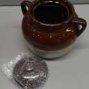 R&M International Traditional Style 4.5-Quart Large Ceramic Bean Pot with Lid, Brown