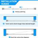 2 Pack Black Spring Tension Curtain Rods 28-48 Inches, Spring Loaded Curtain Rods No Drilling, Adjustable Small Tension Rod for Windows, Kitchen, Doorway, Bathroom, Closet