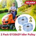 GELASKA 2 Pack 756-05034A Idler Pulley Replaces GY20629 Idler Pulley John Deere AUC17621 GY22082 GY20110 for John Deere D140 D130 D110 D160 D170 L110 L120 L130 LA105 LA115 LA145 E140 Z225 Decks