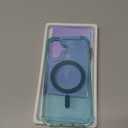 BERFY Magnetic for iPhone 16 Case, [Compatible with Magsafe], with Screen Protector + Camera Lens Protector, [Non-Yellowing] Clear Sparkly Shockproof Hard Phone Case for Women 6.1", Shiny Green