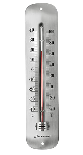 12.2 Large Numbers Premium Steel Outdoor/Indoor Thermometer Waterproof Vintage Style Decorative